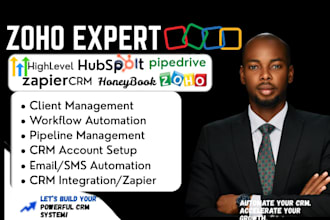 setup and automate zoho crm, zoho one, honeybook workflow automation