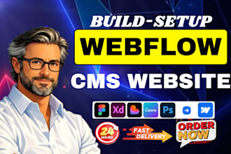 build webflow cms website with dynamic content, animations, apis integration