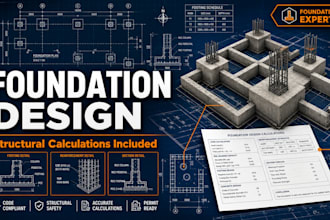 design foundation and footing with structural calculations
