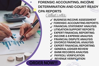 provide forensic accounting, income determination and court ready CPA reports