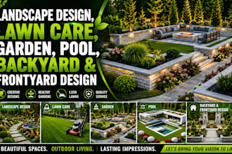 do landscape design, lawn care, garden, pool, backyard and frontyard design