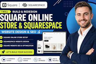 build square online store redesign square website squarespace website and SEO