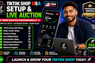 set up tiktok shop, tiktok live selling, and live auction professionally