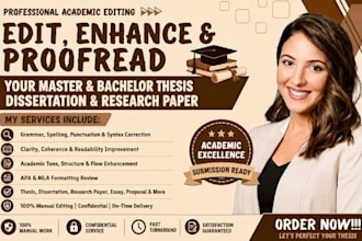 edit, enhance proofread your master and bachelor thesis dissertation