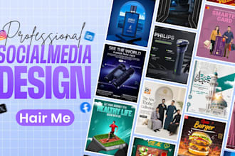 create modern and eye catching social media post designs