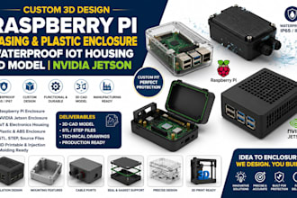 do raspberry pi casing plastic enclosure waterproof iot housing 3d model nvidia