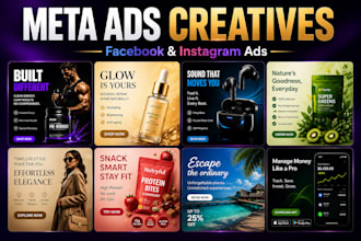 design static meta ad creatives for facebook and  instagram