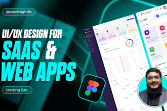 design uiux for your saas dashboard or web app in figma