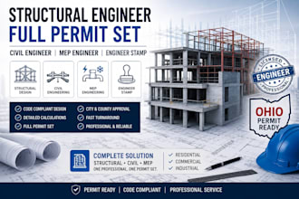 structural engineer full permit set civil engineer mep,engineer stamp,ohio permi