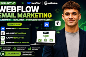 setup webflow email marketing mailchimp automation klaviyo newsletter workflow