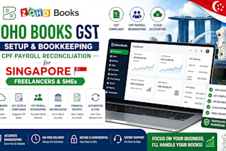 set up zoho books gst and reconcile cpf payroll bookkeeping for singapore smes
