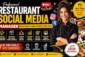 your restaurant, food catering, cafe, coffee social media marketing manager