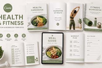 design canva health ebook fitness workbook meal guide pdf lead magnet