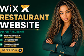 build wix restaurant website design online food ordering catering table booking