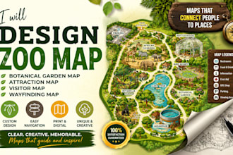 design zoo map botanical garden map attraction map visitor map wayfinding map
