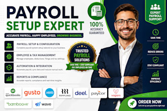 setup payroll quickbooks gusto xero rippling deel paycor vagaro bamboohr wave