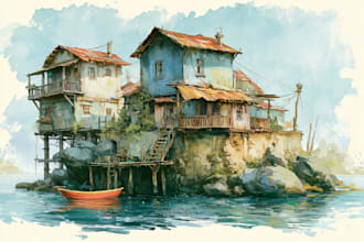 draw watercolour illustration for anything