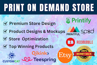 redesign, fix print on demand pod shopify dropshipping store website