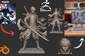 convert 2d to 3d model image to 3d picture to character figure 3d printing stl