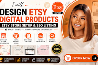 design etsy digital products etsy store setup etsy shop for etsy SEO listing