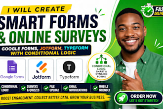 create google forms, jotform, typeform, online survey with conditional logic