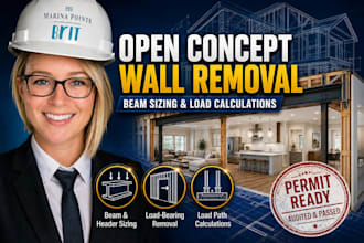 do structural calculations for load bearing wall removal and beam sizing