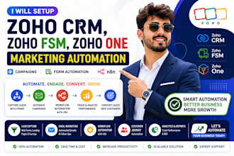 setup zoho CRM, fsm zoho one marketing automation campaigns form  automation n8n