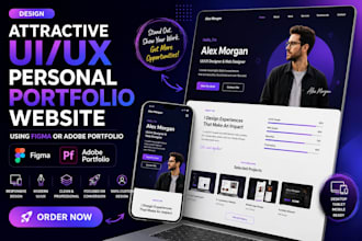 design ui ux attractive personal portfolio website using figma adobe portfolio