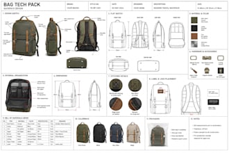 design bag tech pack for backpack handbag and tote bag
