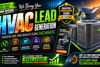 generate four USA hvac leads ac repair leads installation appointments in 48hrs