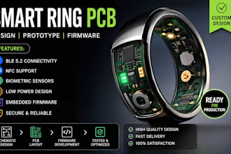 design smart ring pcb with ble, nfc, biometric sensors and embedded firmware