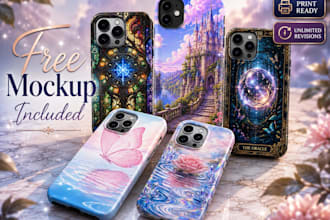 create a unique custom phone case artwork with free mockup