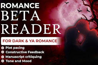 beta read your dark romance or ya romance book