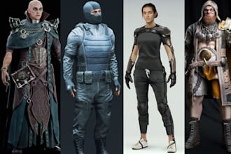 custom scifi character model alien cyborg android robot for unreal engine unity
