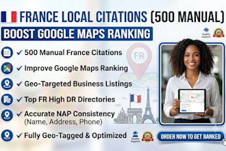 build 500 manual france local citations for google maps and local SEO