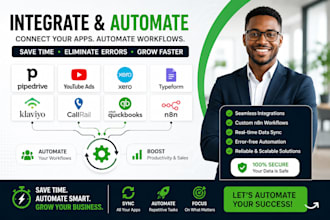 integrate pipedrive youtube ads xero typeform klaviyo callrail quickbooks n8n