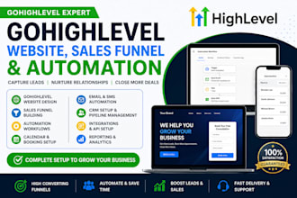 do gohighlevel website design sales funnel gohighlevel automation expert