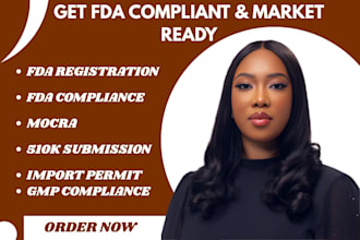 fda registration fda compliance mocra 510k submission import permit gmp