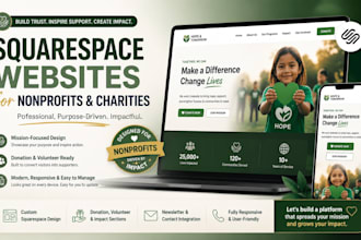 design a professional squarespace website for nonprofits and charities