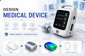 design medical device, prototype, dfm and manufacturing files
