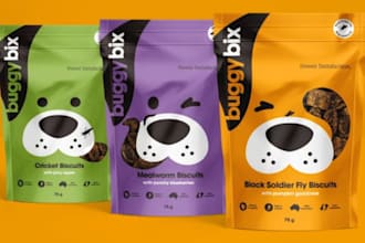 do pet food, dog treat, cat care, shampoo label and packaging design