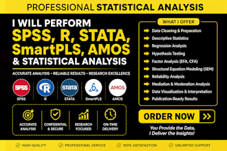 perform spss, r, stata, smartpls, amos and statistical analysis