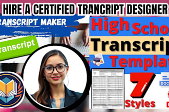 design professional high school transcript, college and university transcript