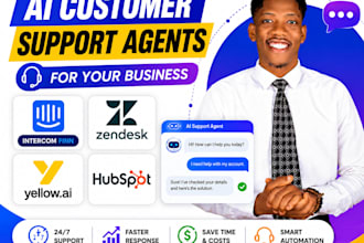 creat customer support ai agents using intercom finn zendesk yellow ai hubspot