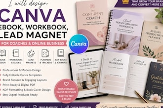design canva ebook, workbook, lead magnet for coaches, online business