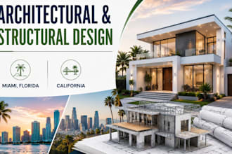 draw and stamp architectural plans for miami, florida and california