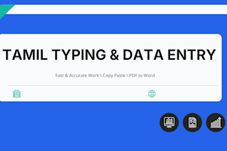 do accurate english to tamil translation, typing, and data entry