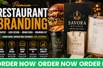 restaurant brand style guide food business logo design brand book branding kit