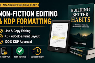 edit proofread and format your non fiction book or memoir for KDP