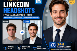 create and retouch your corporate, business, linkedin headshot